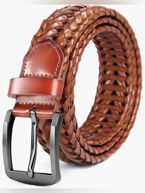 NWT Mens Braided/Woven Leather Belt